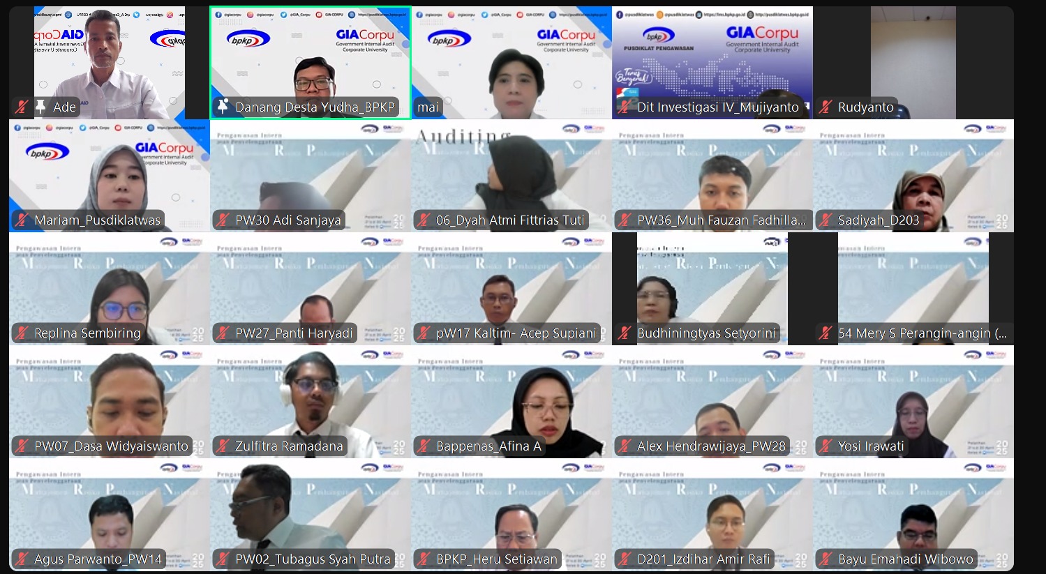 Pelatihan Auditing Manajemen Risiko Pembangunan Nasional Batch 1
